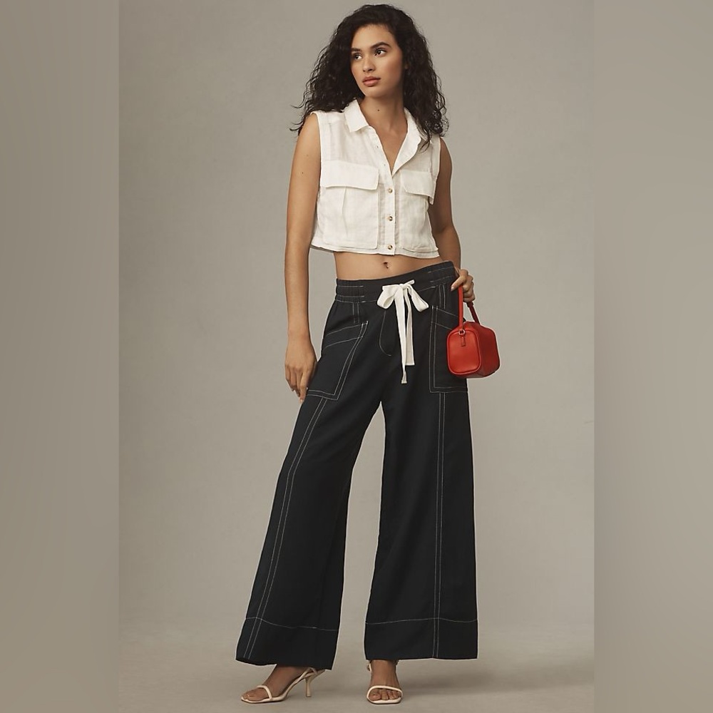 Anthropologie Maeve La Ponche Pull-On Wide-Leg Pants